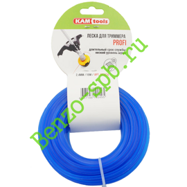 Леска для триммеров 2,4 mm x 15 m, квадрат KAM-tools PROFI