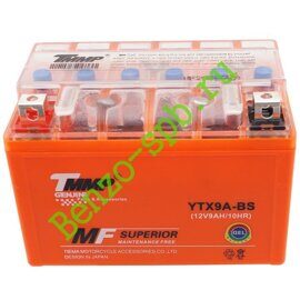 Аккумулятор YTX9A-BS 12V 9Ah, 150х106x86 mm (+) слева, гелевый