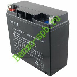 Аккумулятор DENEL 6-FM-18, 12V17Ah, 204Wh, 180x165x75 mm (+) слева